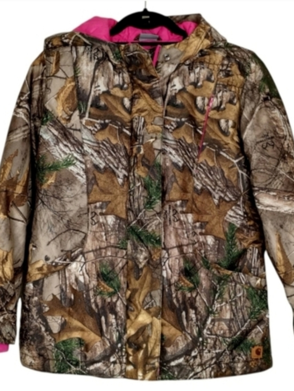 Carhartt Realtree Girls Camouflage Youth Jacket Size 14 Hooded Insulated Hunting